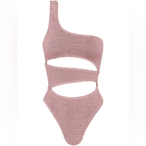 Bond-Eye Rico One-Piece Swimsuit in Blush Lurex OS NWT - Picture 5 of 7